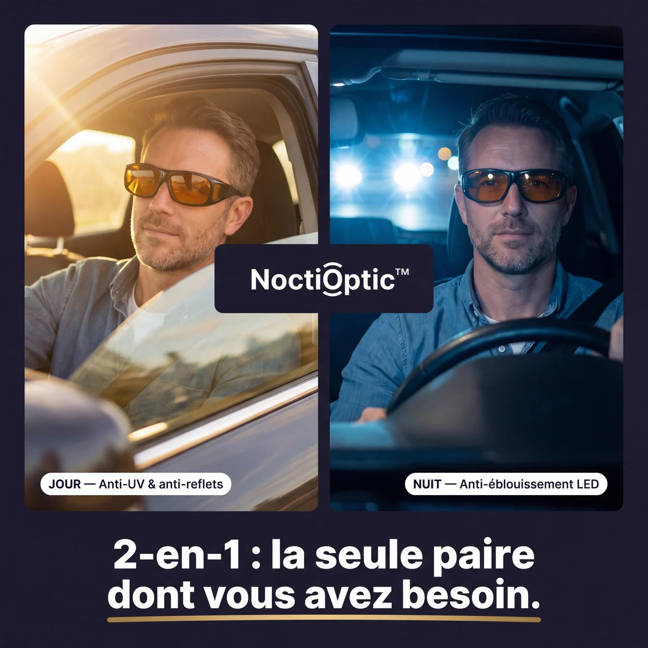 Lunettes Anti-Éblouissement Soleil & Phares LED